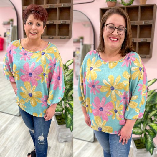 First Love Floral Dolman Sleeve Top