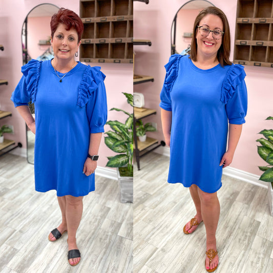 Umgee Blue French Terry Dress